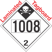 Inhalation Hazard Class 2.3 UN1008 Tagboard DOT Placard