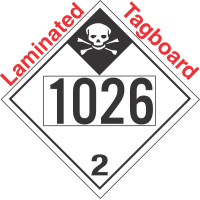 Inhalation Hazard Class 2.3 UN1026 Tagboard DOT Placard