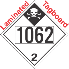 Inhalation Hazard Class 2.3 UN1062 Tagboard DOT Placard