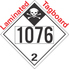 Inhalation Hazard Class 2.3 UN1076 Tagboard DOT Placard