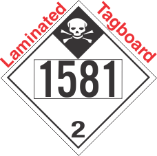 Inhalation Hazard Class 2.3 UN1581 Tagboard DOT Placard