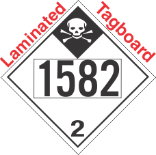 Inhalation Hazard Class 2.3 UN1582 Tagboard DOT Placard
