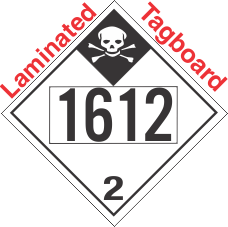 Inhalation Hazard Class 2.3 UN1612 Tagboard DOT Placard