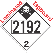 Inhalation Hazard Class 2.3 UN2192 Tagboard DOT Placard