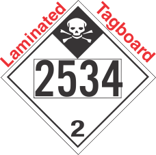 Inhalation Hazard Class 2.3 UN2534 Tagboard DOT Placard