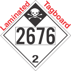 Inhalation Hazard Class 2.3 UN2676 Tagboard DOT Placard