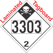 Inhalation Hazard Class 2.3 UN3303 Tagboard DOT Placard