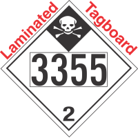 Inhalation Hazard Class 2.3 UN3355 Tagboard DOT Placard