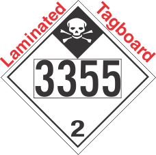 Inhalation Hazard Class 2.3 UN3355 Tagboard DOT Placard