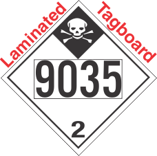 Inhalation Hazard Class 2.3 UN9035 Tagboard DOT Placard