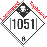 Inhalation Hazard Class 6.1 UN1051 Tagboard DOT Placard