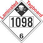 Inhalation Hazard Class 6.1 UN1098 Tagboard DOT Placard
