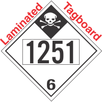 Inhalation Hazard Class 6.1 UN1251 Tagboard DOT Placard