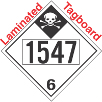 Inhalation Hazard Class 6.1 UN1547 Tagboard DOT Placard