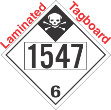 Inhalation Hazard Class 6.1 UN1547 Tagboard DOT Placard