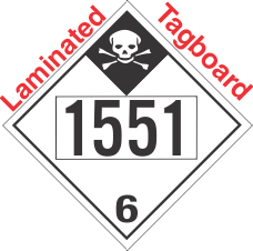 Inhalation Hazard Class 6.1 UN1551 Tagboard DOT Placard