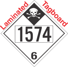 Inhalation Hazard Class 6.1 UN1574 Tagboard DOT Placard