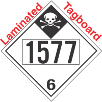 Inhalation Hazard Class 6.1 UN1577 Tagboard DOT Placard