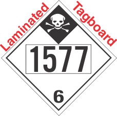 Inhalation Hazard Class 6.1 UN1577 Tagboard DOT Placard