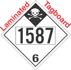 Inhalation Hazard Class 6.1 UN1587 Tagboard DOT Placard