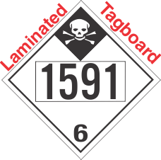 Inhalation Hazard Class 6.1 UN1591 Tagboard DOT Placard