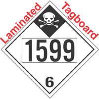 Inhalation Hazard Class 6.1 UN1599 Tagboard DOT Placard