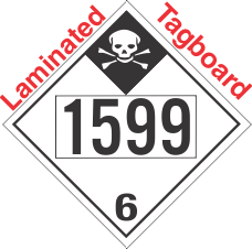 Inhalation Hazard Class 6.1 UN1599 Tagboard DOT Placard