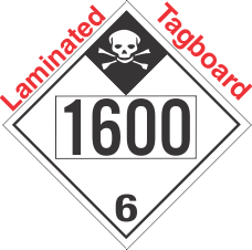 Inhalation Hazard Class 6.1 UN1600 Tagboard DOT Placard