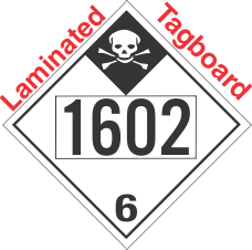 Inhalation Hazard Class 6.1 UN1602 Tagboard DOT Placard