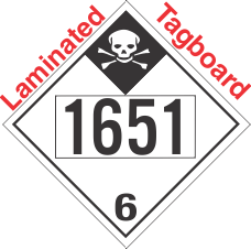 Inhalation Hazard Class 6.1 UN1651 Tagboard DOT Placard
