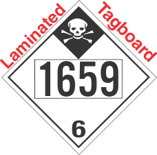 Inhalation Hazard Class 6.1 UN1659 Tagboard DOT Placard