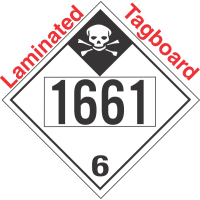 Inhalation Hazard Class 6.1 UN1661 Tagboard DOT Placard