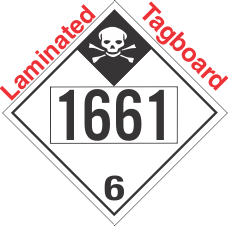 Inhalation Hazard Class 6.1 UN1661 Tagboard DOT Placard