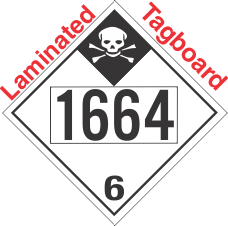 Inhalation Hazard Class 6.1 UN1664 Tagboard DOT Placard