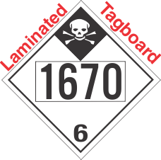 Inhalation Hazard Class 6.1 UN1670 Tagboard DOT Placard
