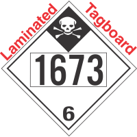 Inhalation Hazard Class 6.1 UN1673 Tagboard DOT Placard