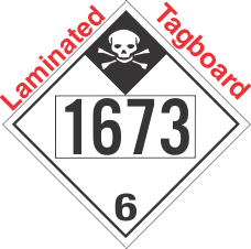 Inhalation Hazard Class 6.1 UN1673 Tagboard DOT Placard