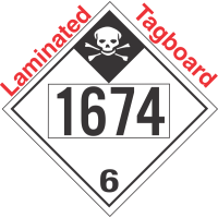 Inhalation Hazard Class 6.1 UN1674 Tagboard DOT Placard