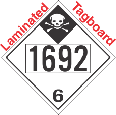 Inhalation Hazard Class 6.1 UN1692 Tagboard DOT Placard