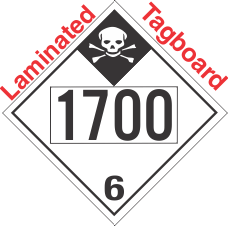 Inhalation Hazard Class 6.1 UN1700 Tagboard DOT Placard