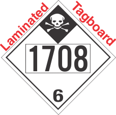 Inhalation Hazard Class 6.1 UN1708 Tagboard DOT Placard