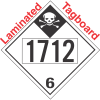 Inhalation Hazard Class 6.1 UN1712 Tagboard DOT Placard