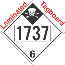 Inhalation Hazard Class 6.1 UN1737 Tagboard DOT Placard