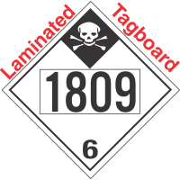 Inhalation Hazard Class 6.1 UN1809 Tagboard DOT Placard