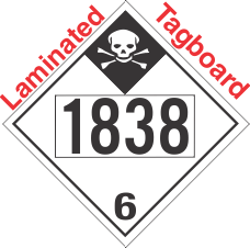 Inhalation Hazard Class 6.1 UN1838 Tagboard DOT Placard
