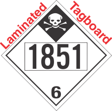 Inhalation Hazard Class 6.1 UN1851 Tagboard DOT Placard