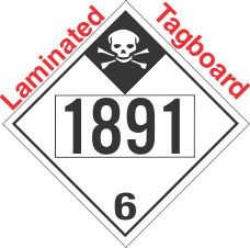 Inhalation Hazard Class 6.1 UN1891 Tagboard DOT Placard