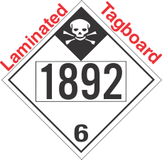 Inhalation Hazard Class 6.1 UN1892 Tagboard DOT Placard