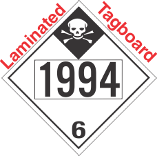 Inhalation Hazard Class 6.1 UN1994 Tagboard DOT Placard