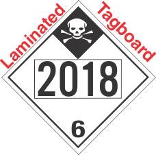 Inhalation Hazard Class 6.1 UN2018 Tagboard DOT Placard